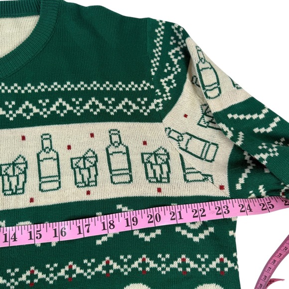 Jameson Ugly Christmas Sweater Green Irish Whisky Fair Isle Knit Size XLHoliday - Picture 3 of 9